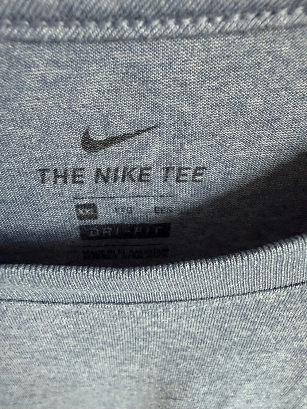 Nike Light Gray Short-Sleeve Crew T-Shirt with Black Swoosh